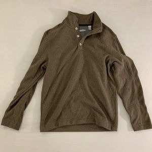 1/4 Zip Brown VanHeusen Sweater Size M; 15-15 1/2